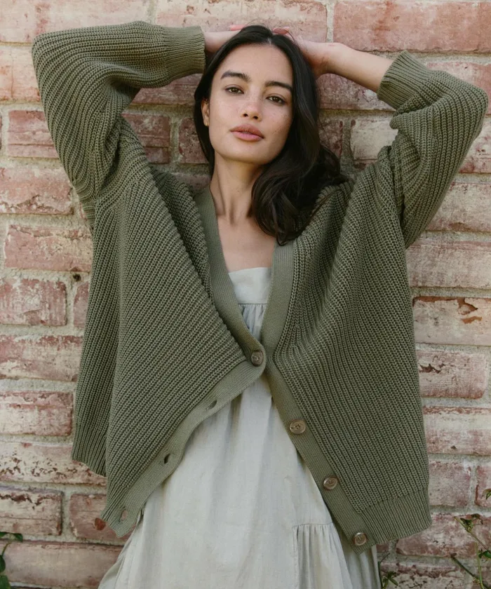 Cardigans Women Jenni Kayne Cotton Cocoon Cardigan Sage