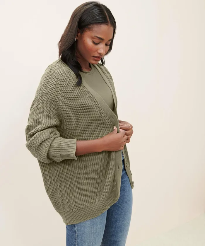 Cardigans Women Jenni Kayne Cotton Cocoon Cardigan Sage