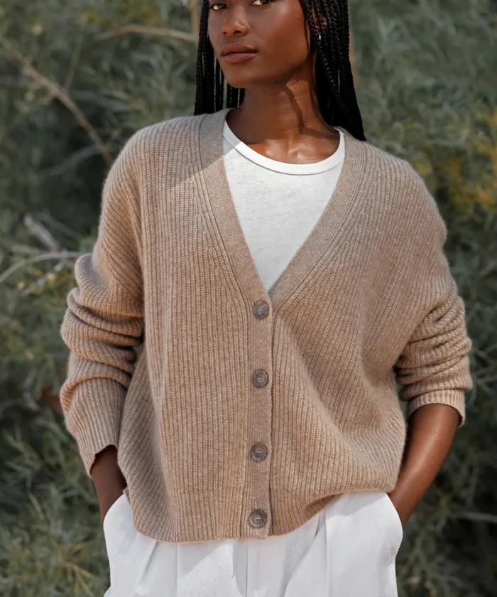 Cardigans Women Jenni Kayne Cropped Cashmere Cocoon Undyed Stone Undyed Stone