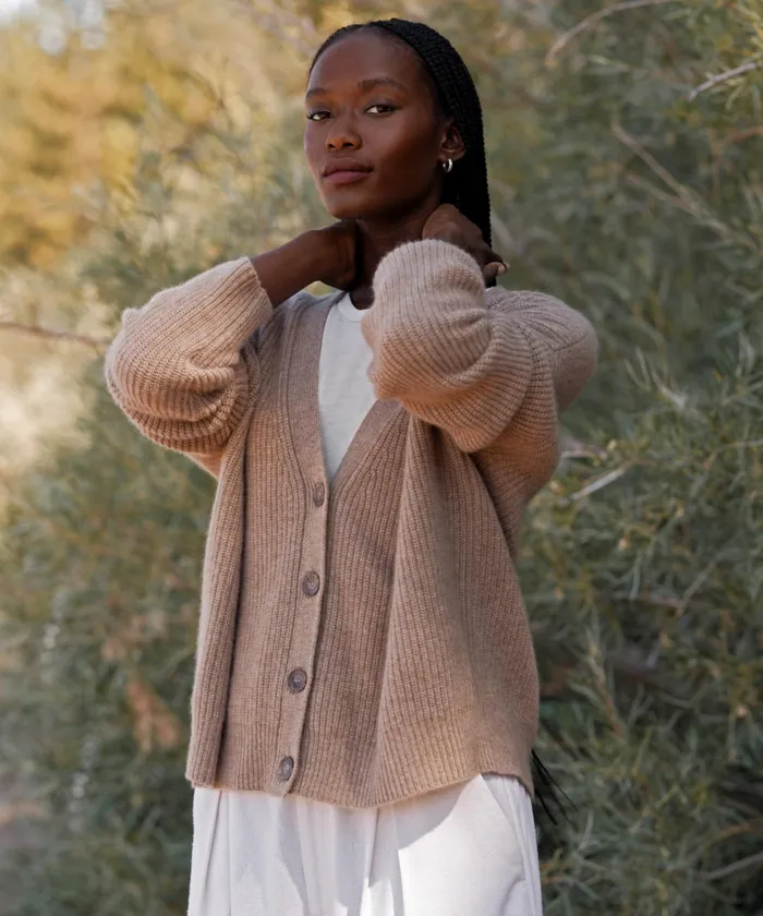 Cardigans Women Jenni Kayne Cropped Cashmere Cocoon Undyed Stone Undyed Stone