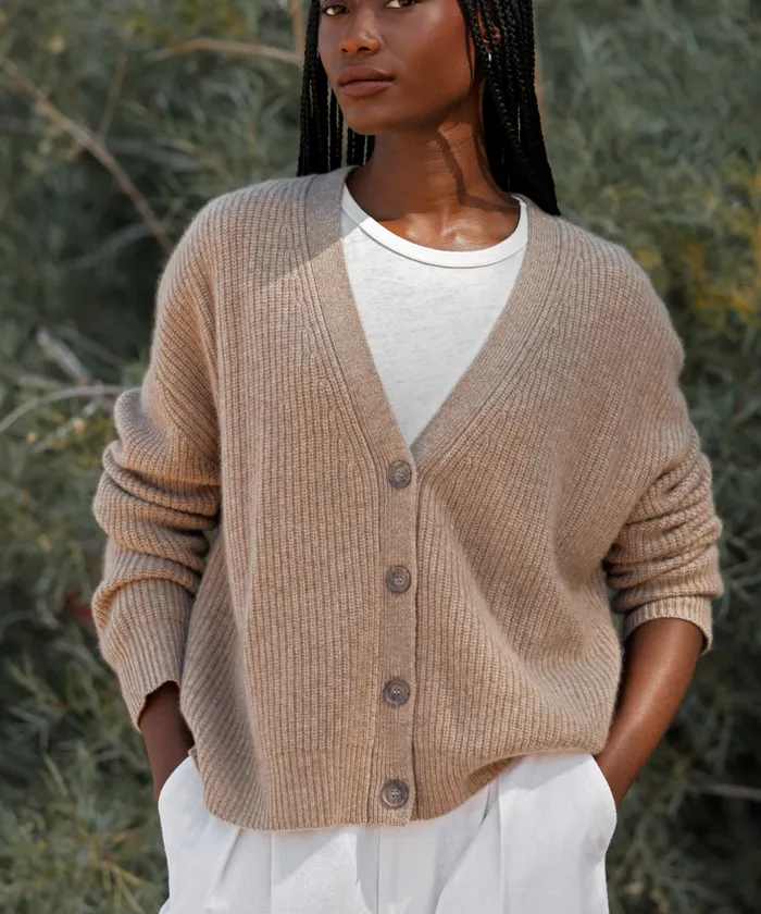Cardigans Women Jenni Kayne Cropped Cashmere Cocoon Undyed Stone Undyed Stone