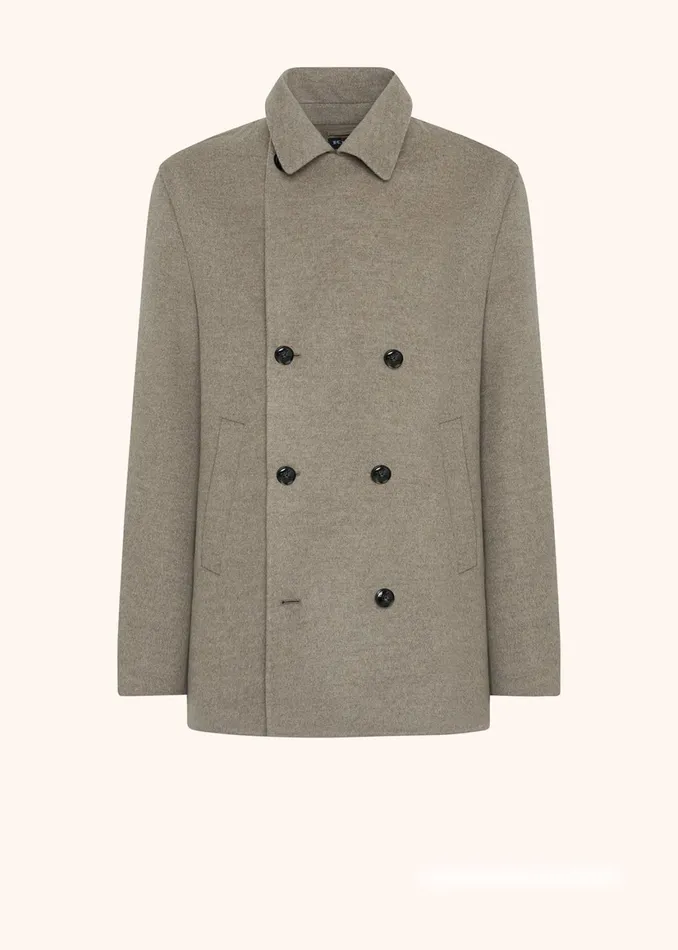 CASHMERE BLEND PEA COAT Men Kiton Outerwear