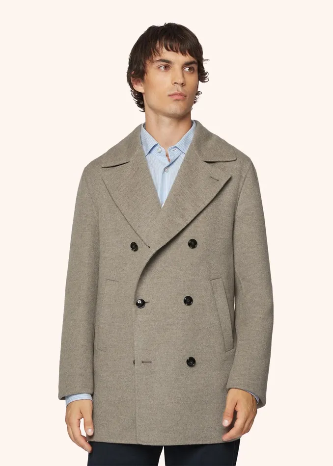 CASHMERE BLEND PEA COAT Men Kiton Outerwear CASHMERE BLEND PEA COAT Men Kiton Outerwear