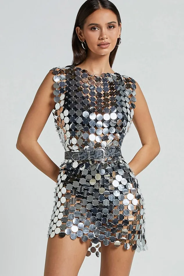 Cece Mini Skirt 8211 Circle Sequin Bodycon Skirt In Silver Women Showpo Skirts
