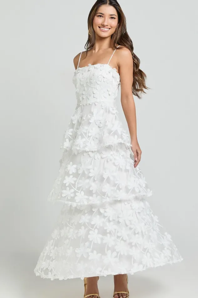 Cecilia Midi Dress 8211 Strappy Straight Layered Dress In White Women Showpo Dresses