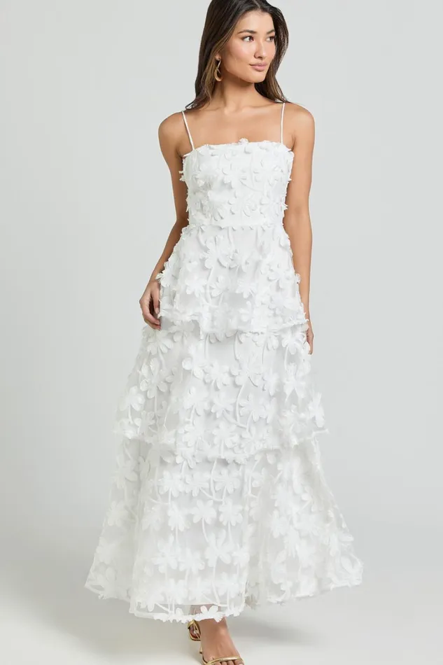 Cecilia Midi Dress 8211 Strappy Straight Layered Dress In White Women Showpo Dresses