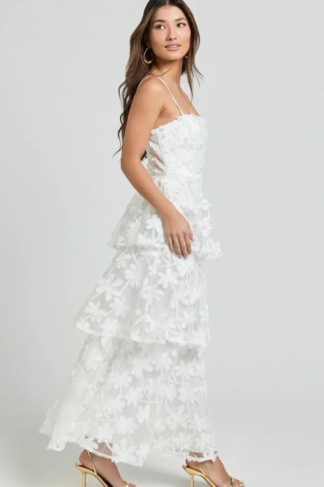 Cecilia Midi Dress 8211 Strappy Straight Layered Dress In White Women Showpo Dresses