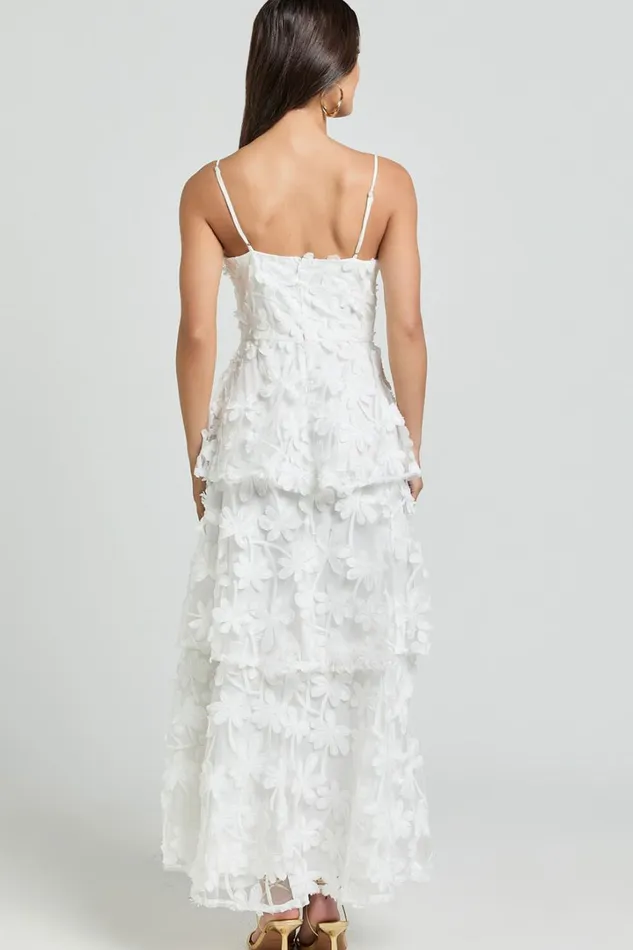 Cecilia Midi Dress 8211 Strappy Straight Layered Dress In White Women Showpo Dresses
