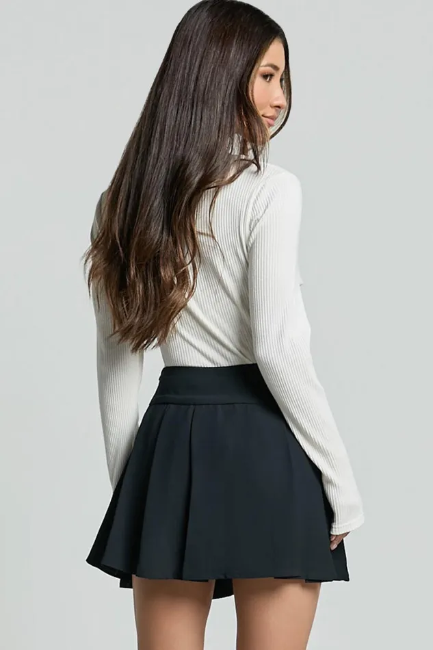 Charla Skort 8211 Pleated Mini Skort In Black Women Showpo Skirts