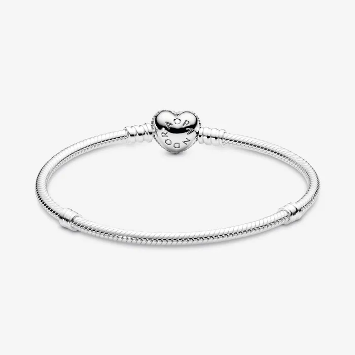 Charm Bracelets Women Pandora Online Moments Sparkling Heart Pav Clasp Snake Chain Bracelet Sterling Silver