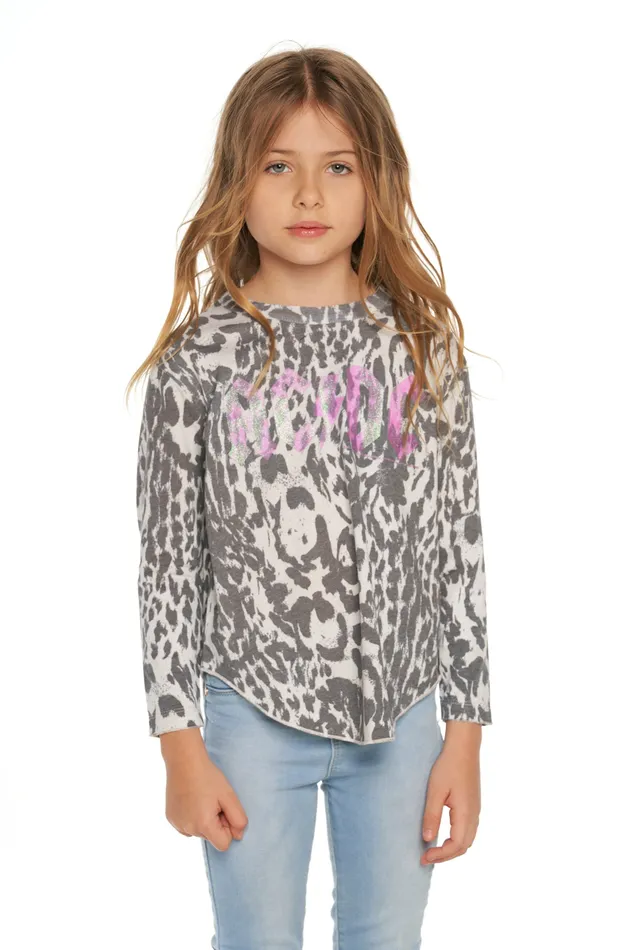Chaser Brand Tops Girls ACDC Cheetah Logo