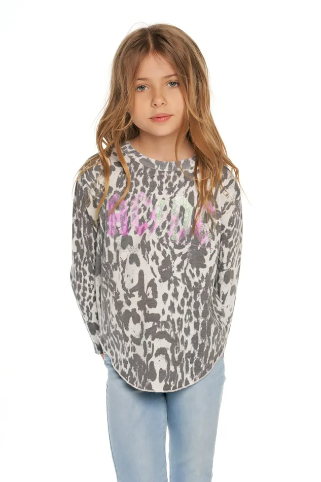 Chaser Brand Tops Girls ACDC Cheetah Logo