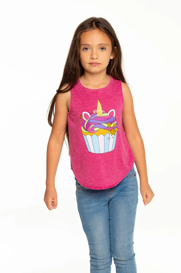 Chaser Brand Tops Girls Unicorn Cupcake