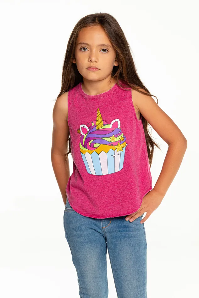Chaser Brand Tops Girls Unicorn Cupcake
