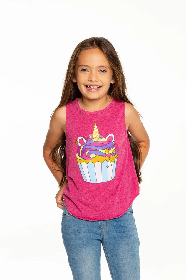 Chaser Brand Tops Girls Unicorn Cupcake