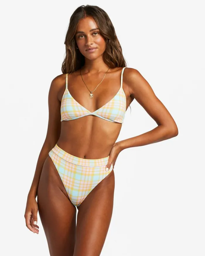 Check Please Charlie Triangle Bikini Top Multi Women Billabong Bikinis