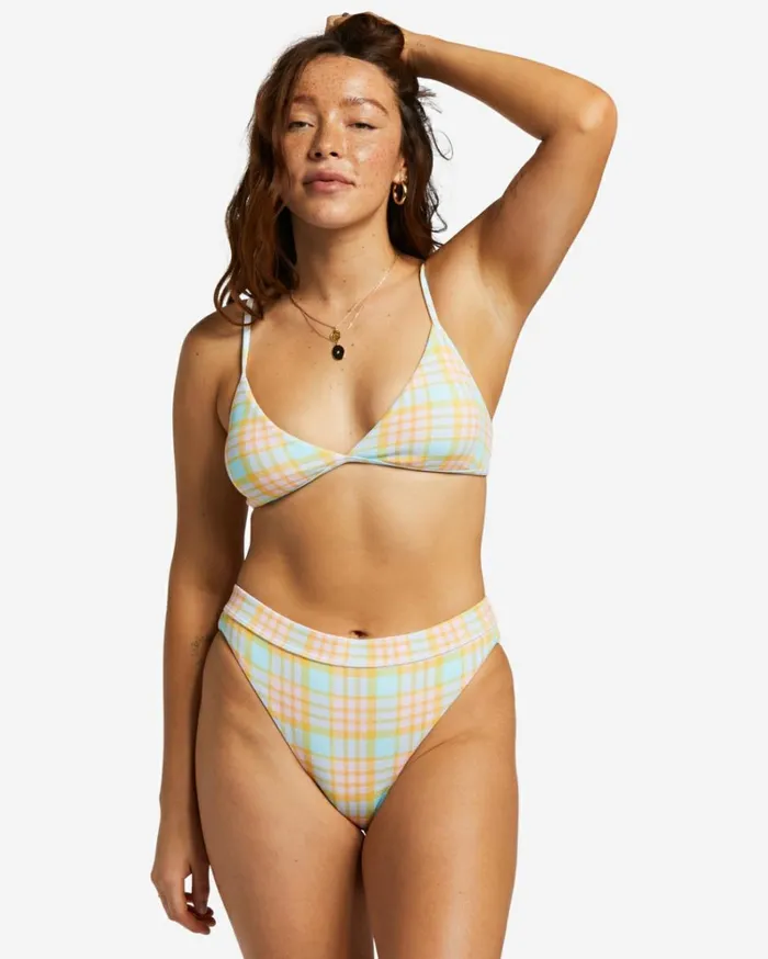 Check Please Charlie Triangle Bikini Top Multi Women Billabong Bikinis