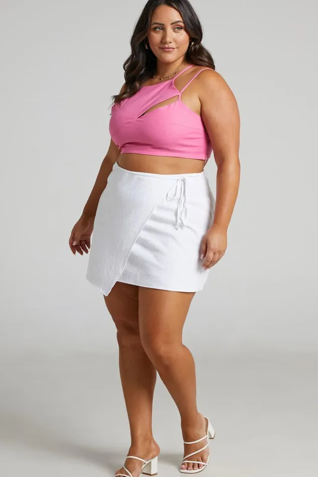 Chevy Mini Skirt 8211 Wrap Skirt In White Women Showpo Curve Clothes
