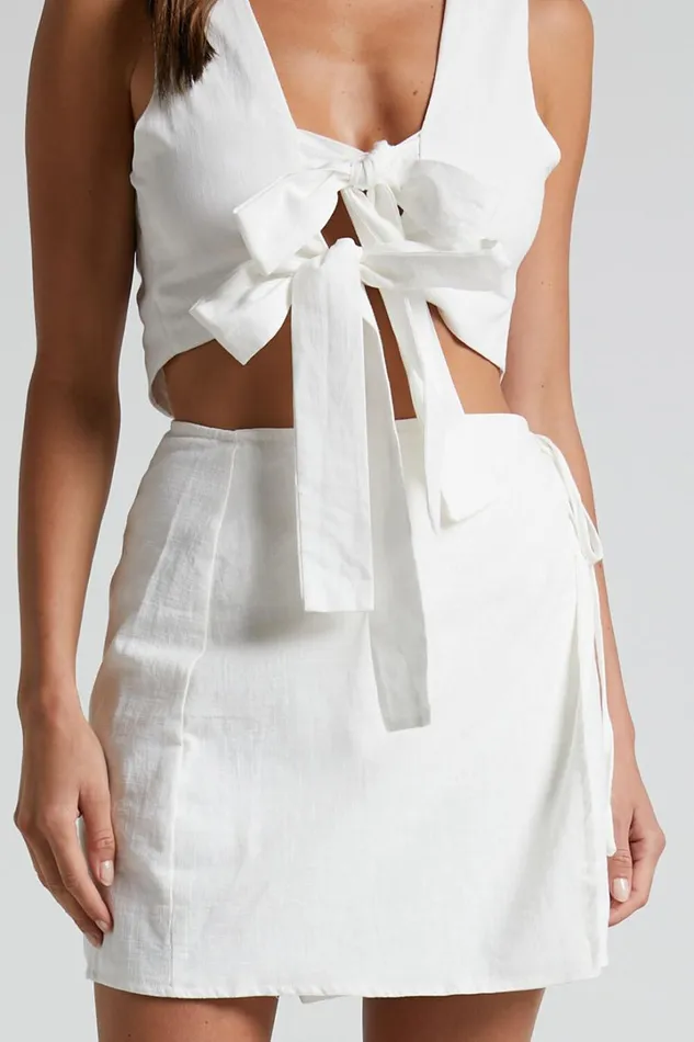 Chevy Mini Skirt 8211 Wrap Skirt In White Women Showpo Curve Clothes