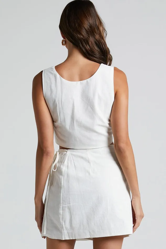 Chevy Mini Skirt 8211 Wrap Skirt In White Women Showpo Curve Clothes