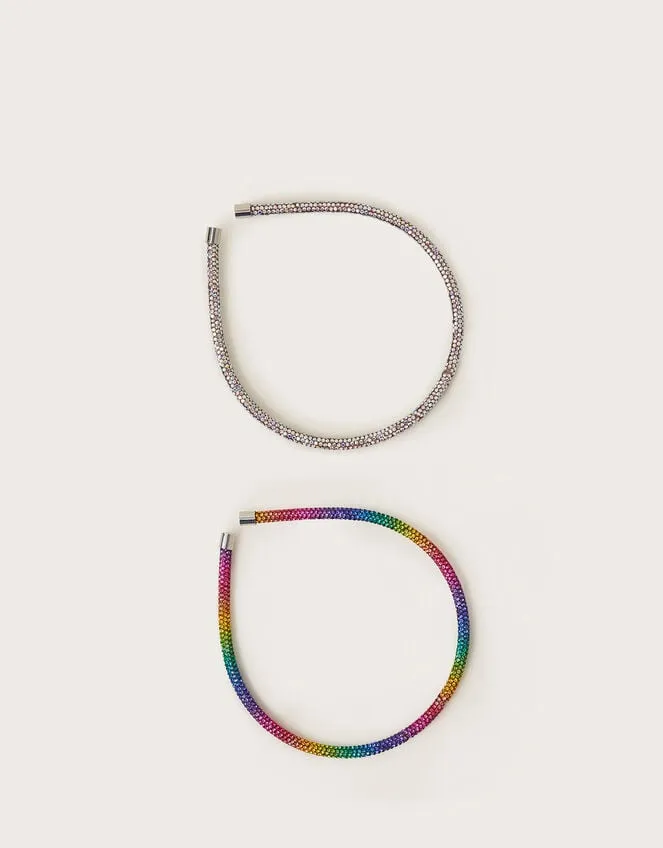 Children 2Pack Rainbow Dazzle Headbands Monsoon Girls039 Hair Accessories