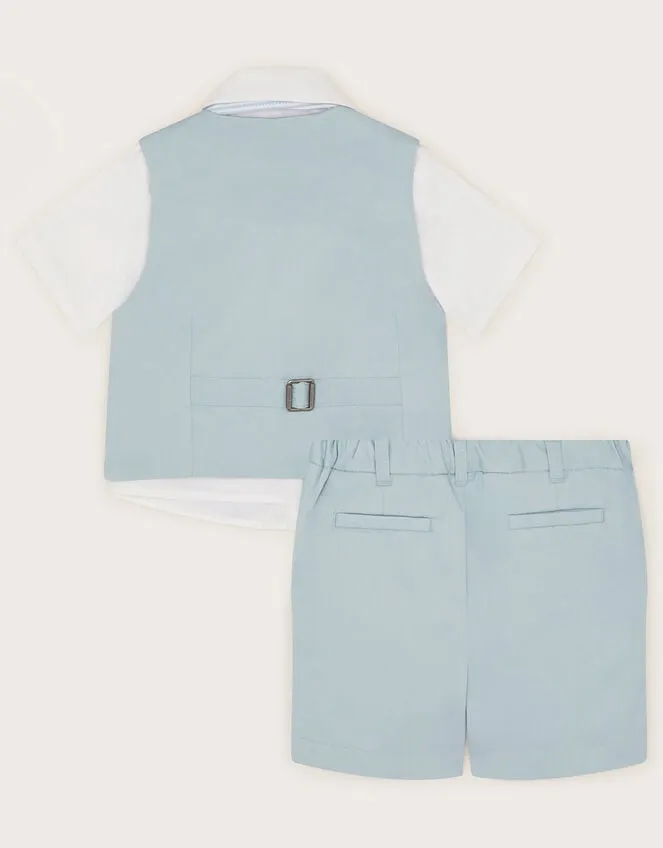 Children 4Piece Smart Shorts Set Blue Monsoon Suits and Sets