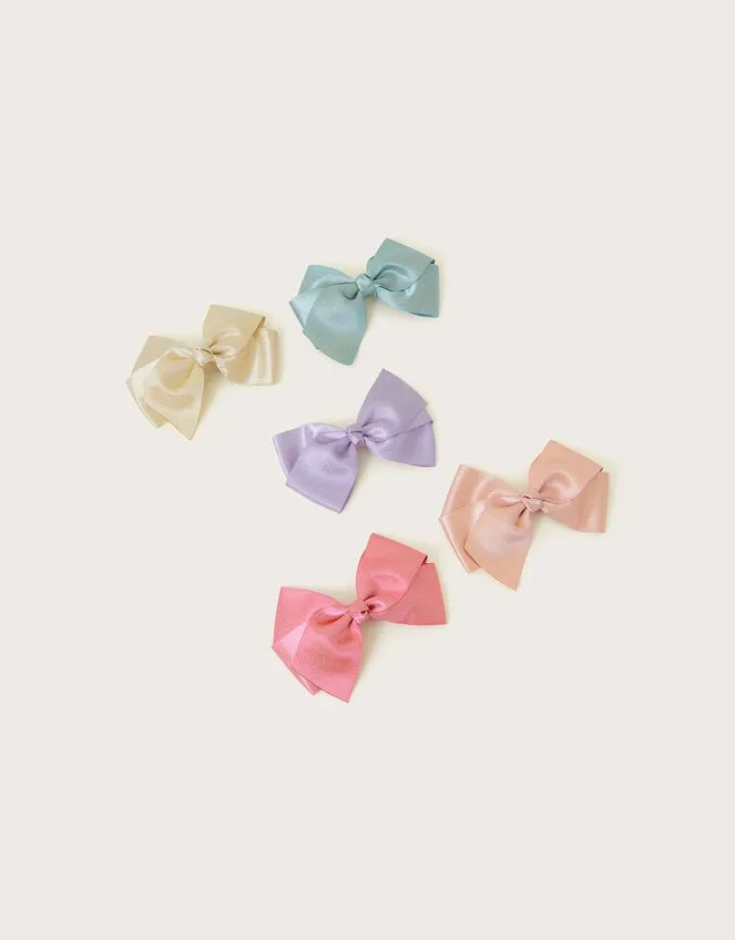 Children 5Pack Large Shimmer Bow Clips Monsoon Girls039 Hair Accessories