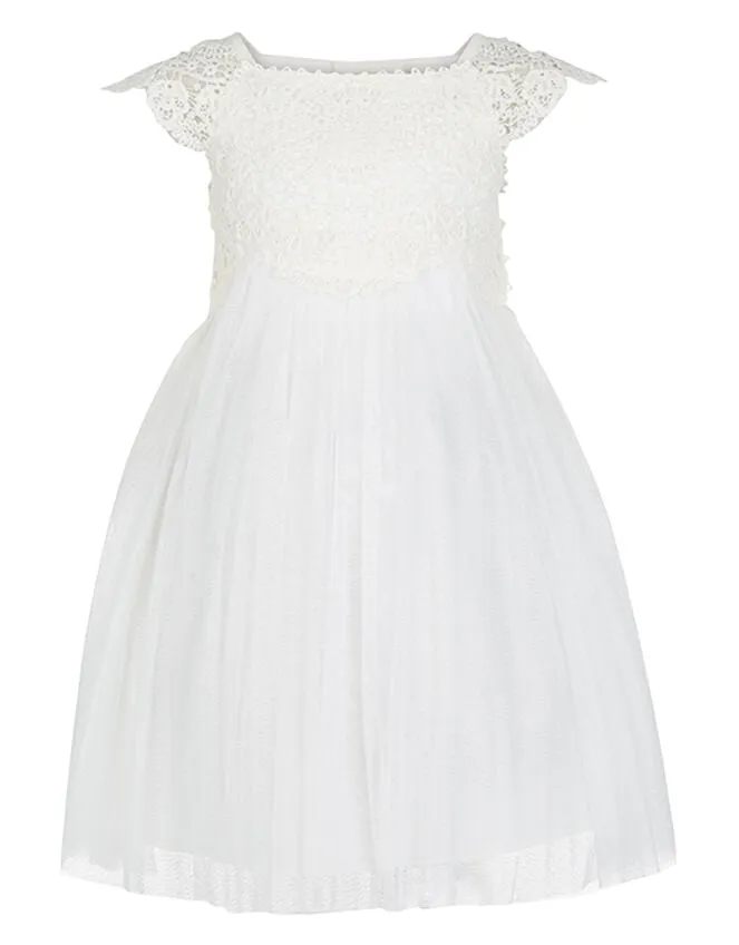 Children Baby Estella Crochet Bodice Occasion Dress Ivory Monsoon Dresses