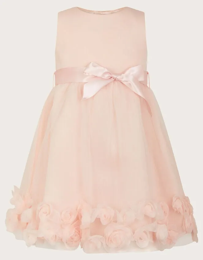 Children Baby Scuba Blossom Dress Pink Monsoon Partywear