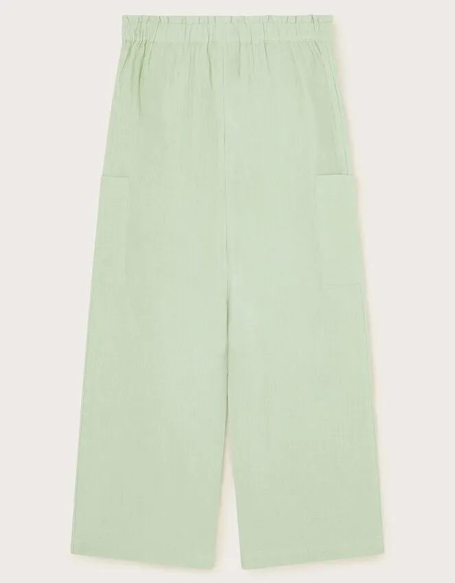 Children Boutique Embroidered Trousers Green Monsoon Trousers and Shorts