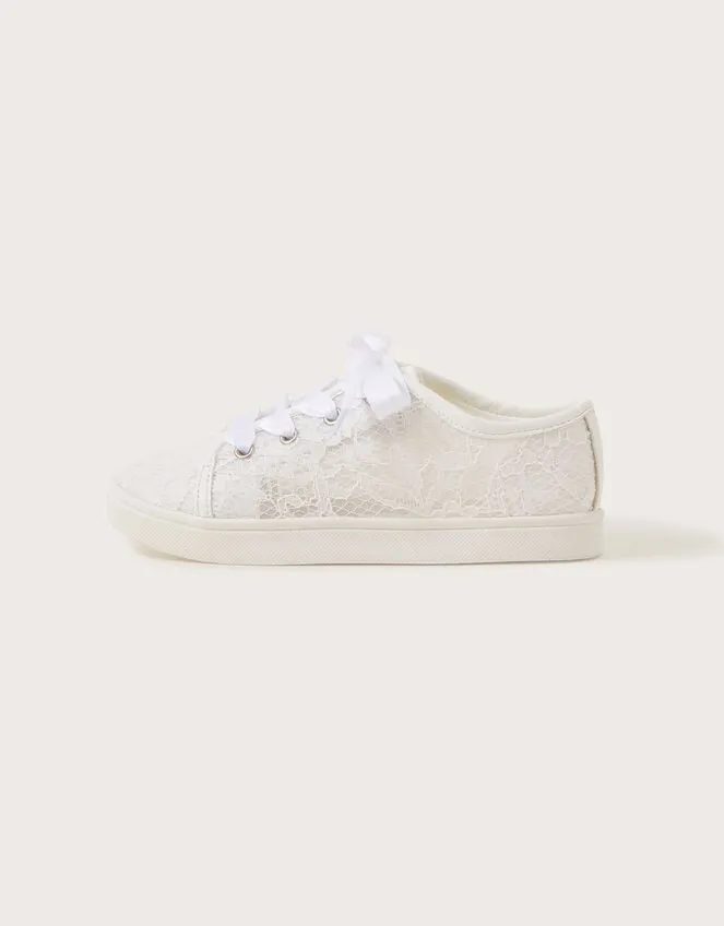 Children Bridal Lace Trainers Ivory Monsoon Girls039 Shoes and Sandals