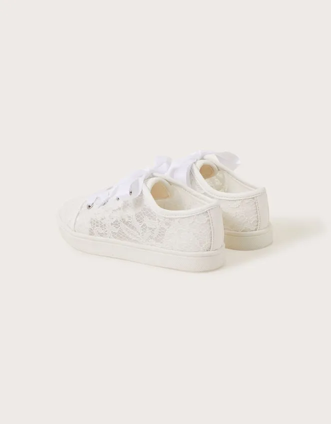 Children Bridal Lace Trainers Ivory Monsoon Girls039 Shoes and Sandals
