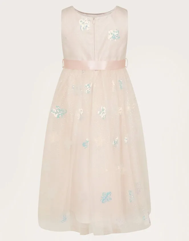 Children Butterfly Sequin Dress Pink Monsoon Dresses