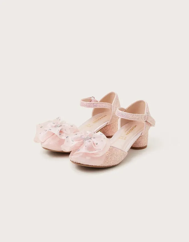 Children Cindy Glitter Diamante TwoPart Heels Pink Monsoon Partywear