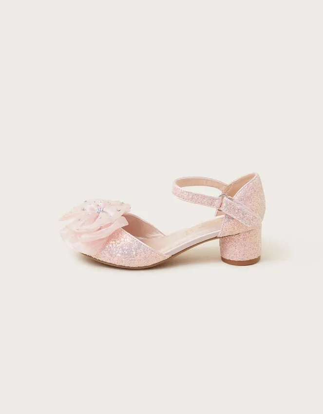 Children Cindy Glitter Diamante TwoPart Heels Pink Monsoon Partywear