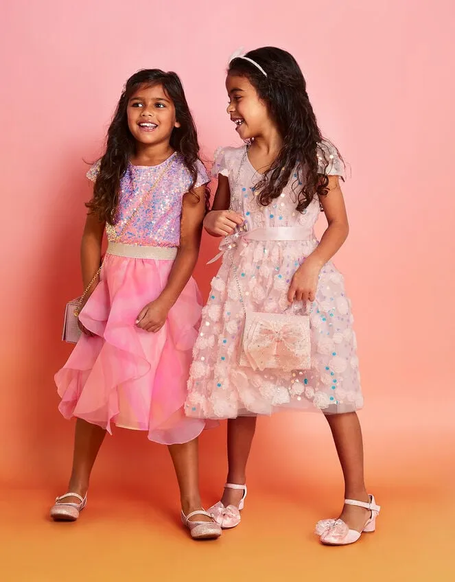 Children Cindy Rosette Dress Pink Monsoon Dresses