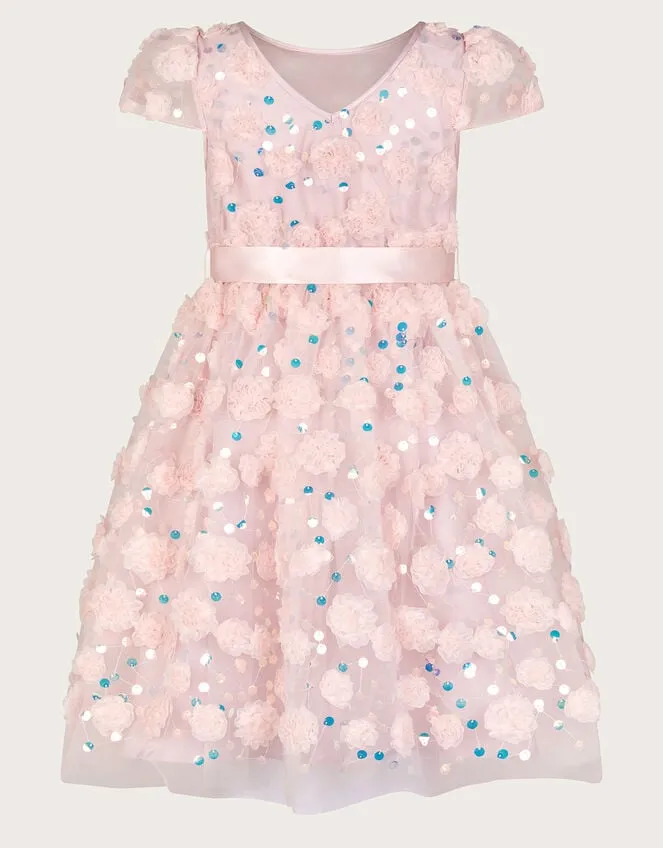 Children Cindy Rosette Dress Pink Monsoon Dresses
