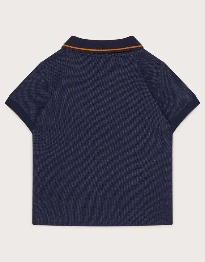 Children Contrast Trim Polo Top Blue Monsoon Tops and TShirts