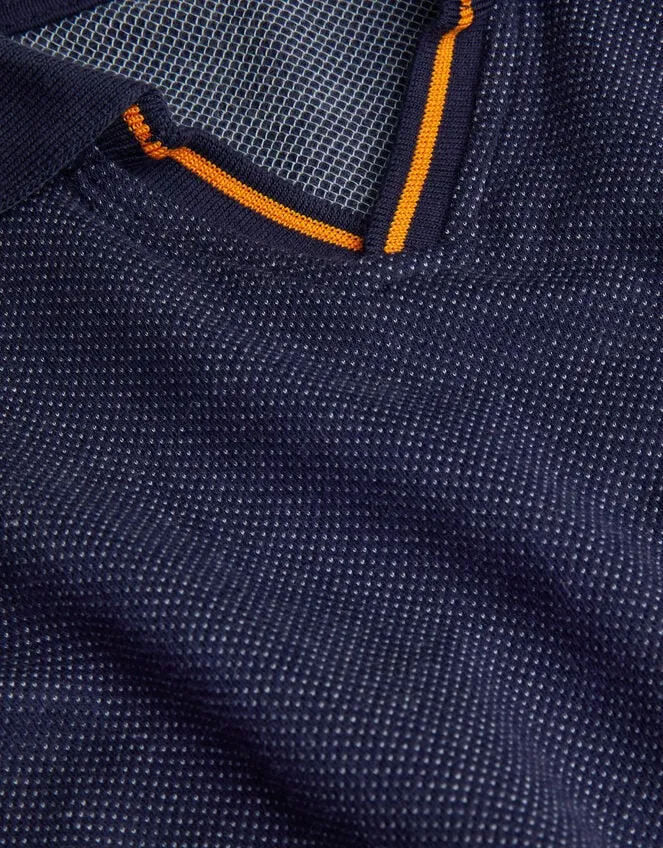 Children Contrast Trim Polo Top Blue Monsoon Tops and TShirts
