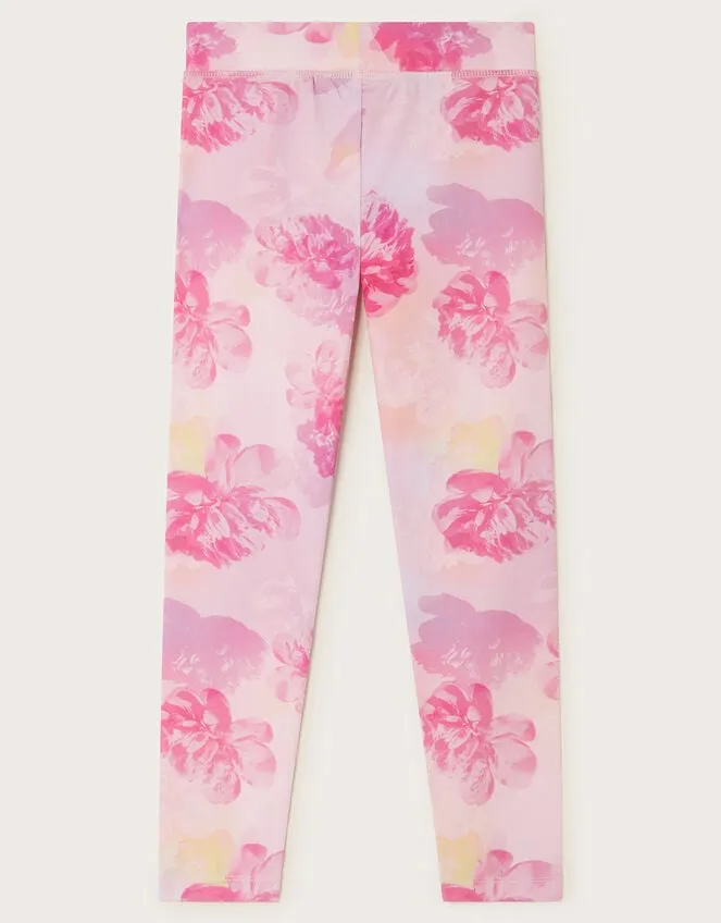 Children Digital Print Floral Leggings Pink Monsoon Trousers and Shorts
