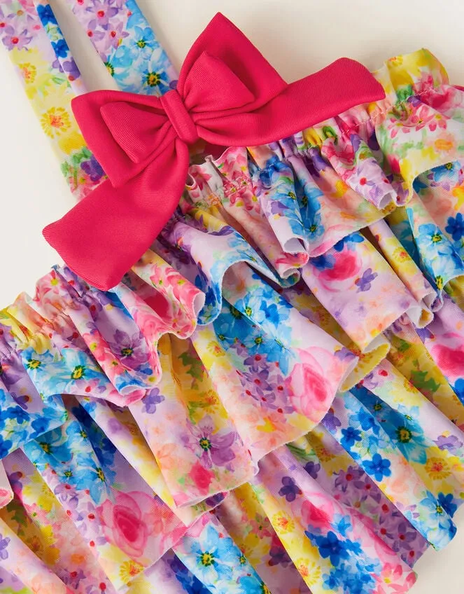 Children Ditsy Ruffle Bow Bikini Set Multi Monsoon Beachwear and Swimwear