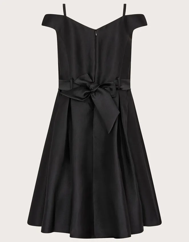 Children Duchess Twill Bardot Prom Dress Black Monsoon Dresses