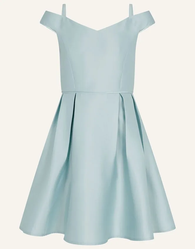 Children Duchess Twill Bardot Prom Dress Green Monsoon Dresses
