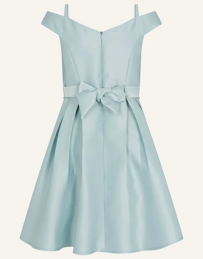 Children Duchess Twill Bardot Prom Dress Green Monsoon Dresses