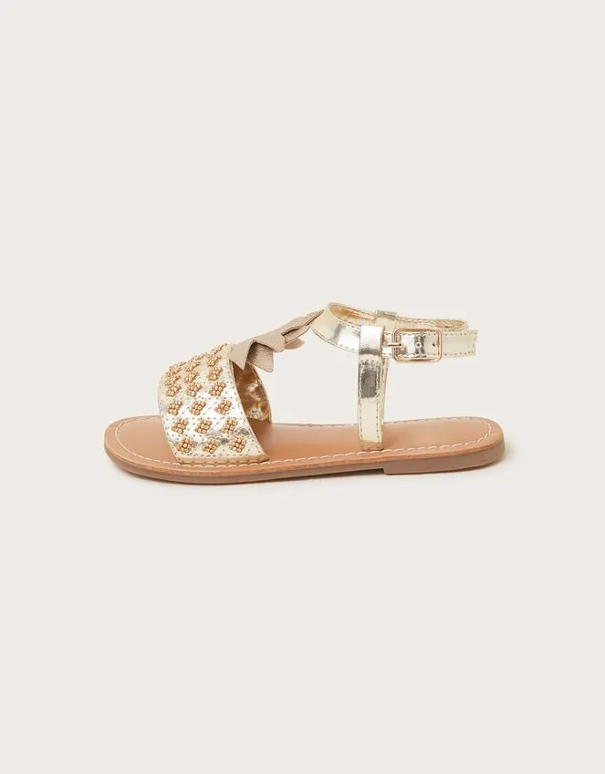 Children Embellished Pineapple Sandals Gold Monsoon Girls039 Shoes and Sandals