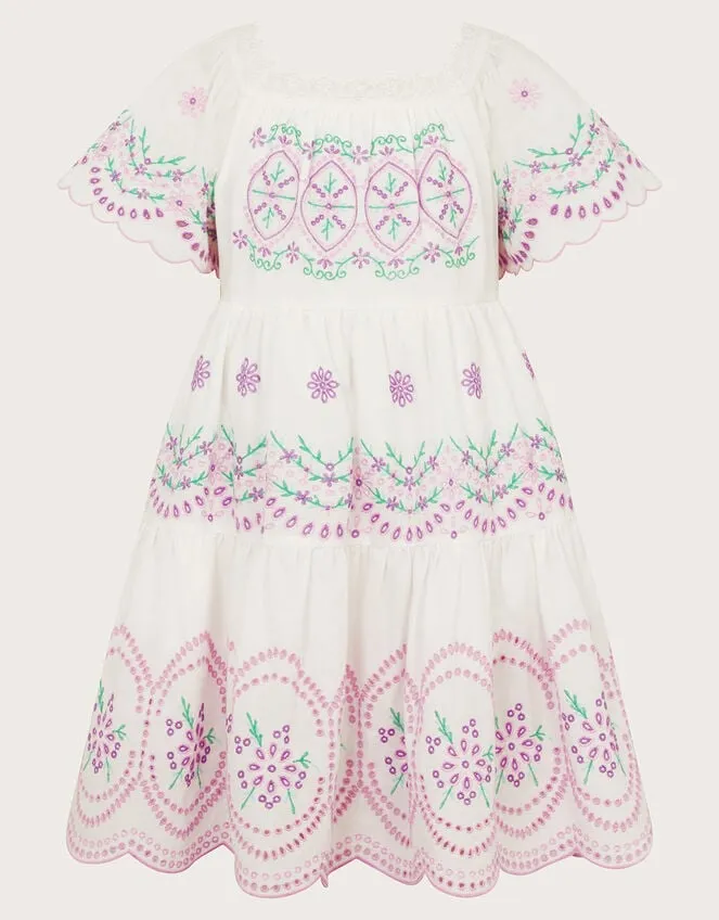 Children Floral Broderie Dress Purple Monsoon Dresses