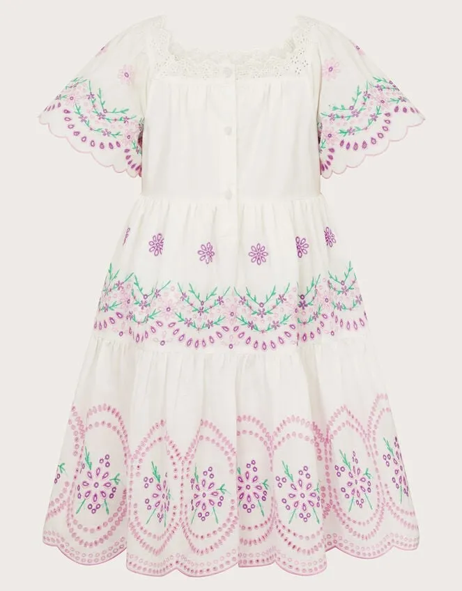 Children Floral Broderie Dress Purple Monsoon Dresses