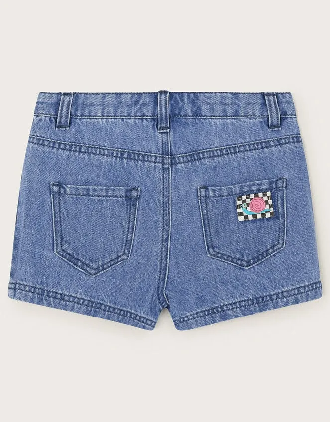 Children Flower Denim Shorts Blue Monsoon Casualwear Collection