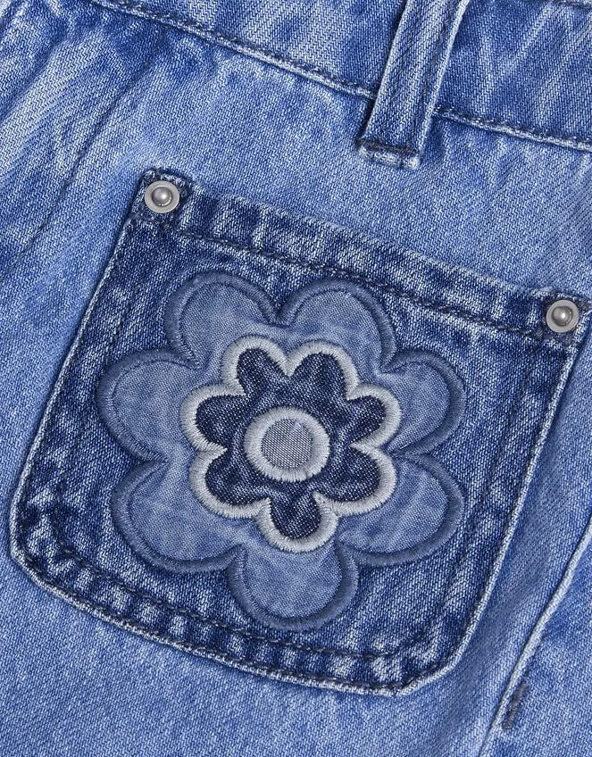 Children Flower Denim Shorts Blue Monsoon Casualwear Collection