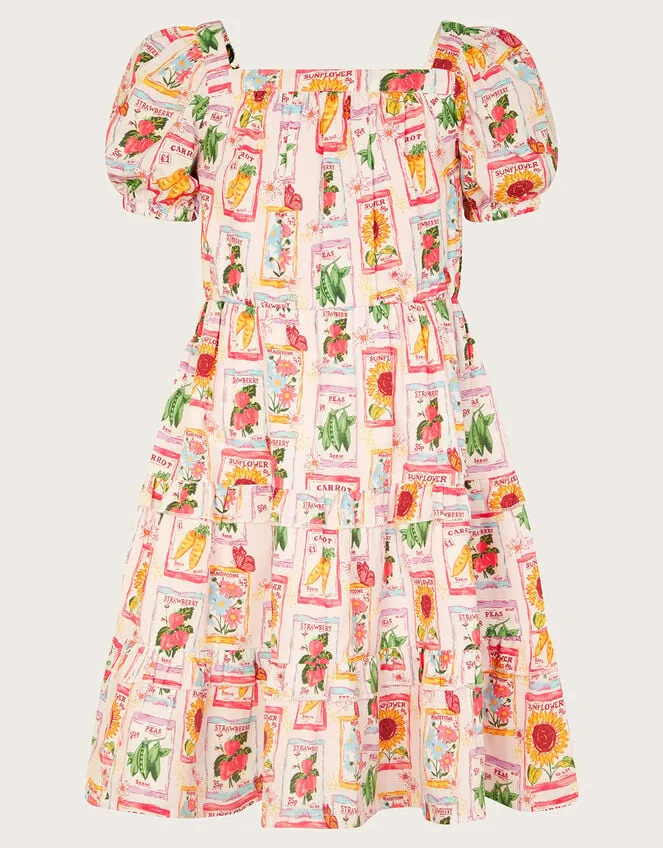 Children Garden Print Dress Pink Monsoon Dresses